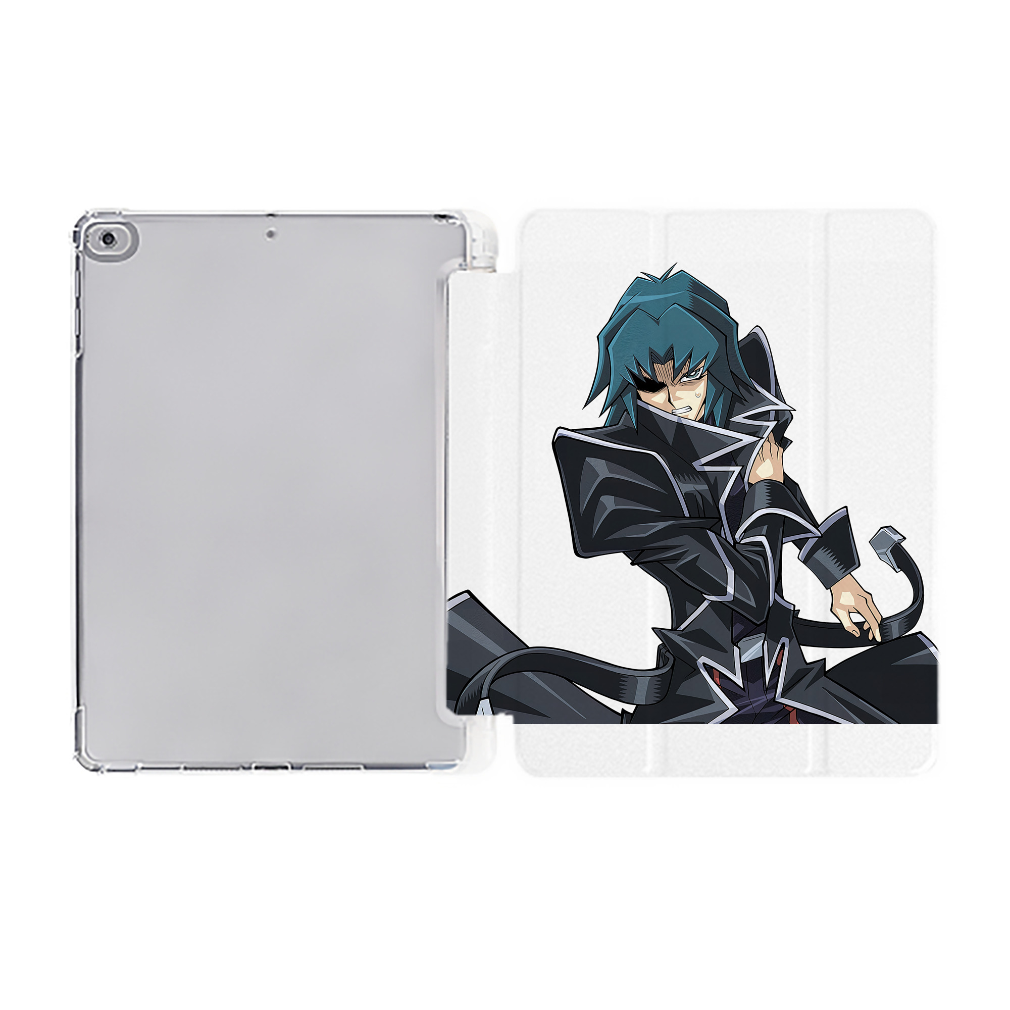 （画像用） 遊☆戯☆王 Yu-Gi-Oh! IPad ケース ペン収納付き 三つ折りスタンド PUレザー×シリコン 対応機種9.5/10.5/10.9インチ